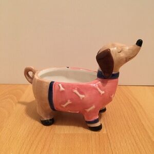 Ceramic Dachshund Trinket Dish/Planter